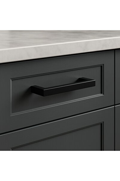 Özen Metal Özen 1902 Matte Black 192mm Stainless Steel Furniture Handle.