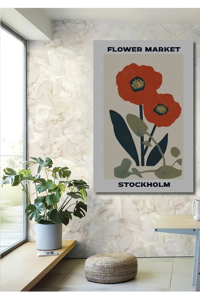 Teona Ahşap Tablou decorativ din lemn dreptunghiular Piața florilor Stockholm