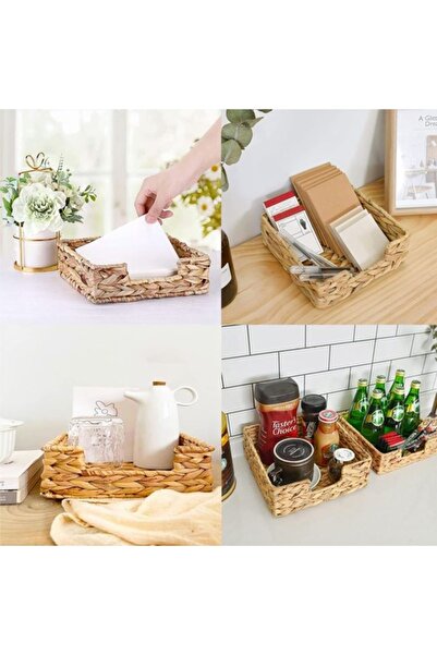 ANTBRO ® Table Napkin Holder, Woven Model with Metal Frame, 18.5x18.5x7cm