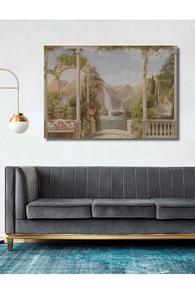 Teona Ahşap Tablou decorativ din lemn dreptunghiular peisaj natural cascadă