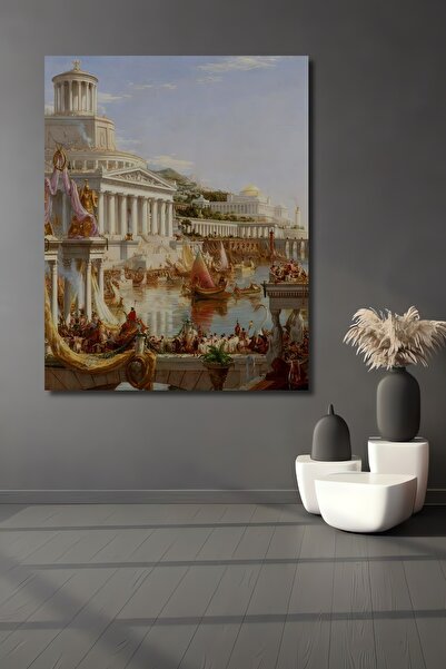 Teona Ahşap Tablou decorativ din lemn dreptunghiular peisaj port maritim antic