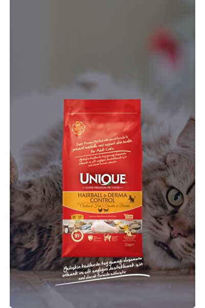 Unique Hairball&Derma Control Tüy Yumağı Oluşumunu Önleyen Kedi Kuru Maması -2kg