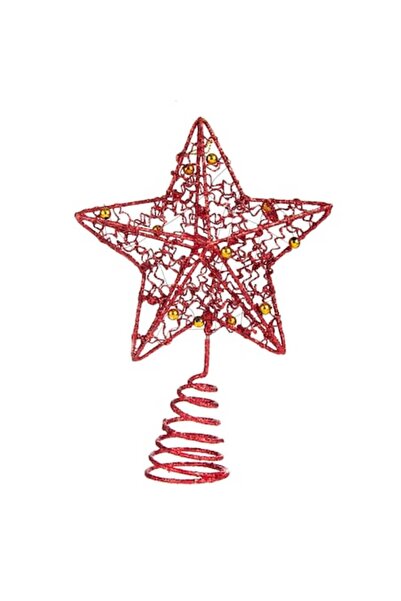 offlimits Fir Tree Top, OffLimits, Star Model with Globes, 18 cm, Red