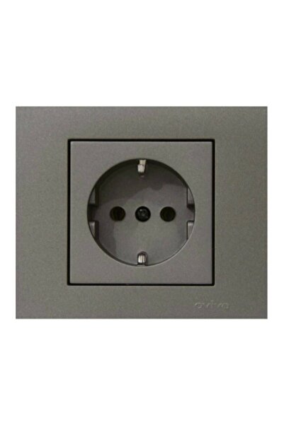 OVİVO Grano anthracite grounded socket + frame