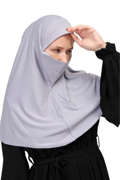 TRModam Practical Scarf with Veil - Ready-To-Wear Turban Without Veil – Soufflé Model, Non-Slip and Anti-Sweat
