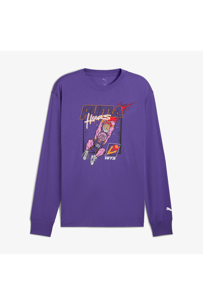 Puma Hoopstel Ls Men's Purple Basketball T-Shirt