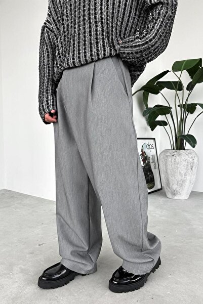HAFKAGİYİM Gray Basic Premium Fabric Trousers