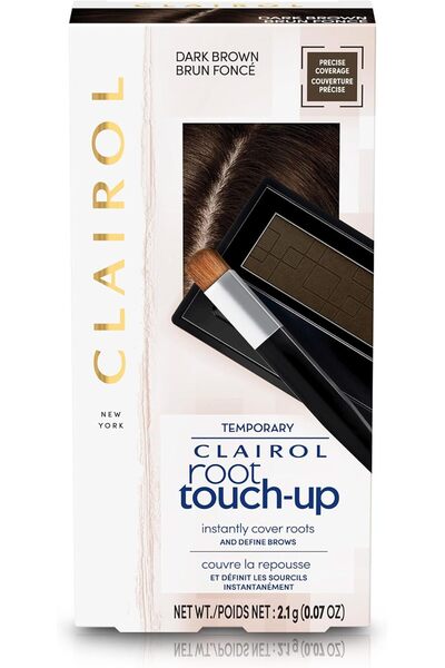 Clairol بودرة مؤقتة لتصحيح لون جذور الشعر - بني غامق، لجميع أنواع الشعر