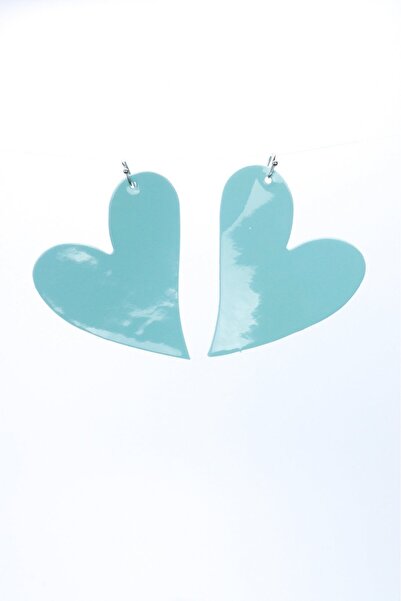 HAIArt Χειροποίητα σκουλαρίκια σε σχήμα καρδιάς - Ανοιχτό μπλε λουστρίνι