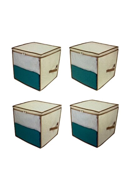 Wonderland Set 4 storage bags with zipper, beige, 40 x 40 x 40 cm