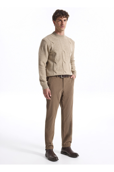 Fabrika Bağlamalı Bel Duble Paça Jogger Açık Haki Erkek Pantolon F5WM-PNT 2537