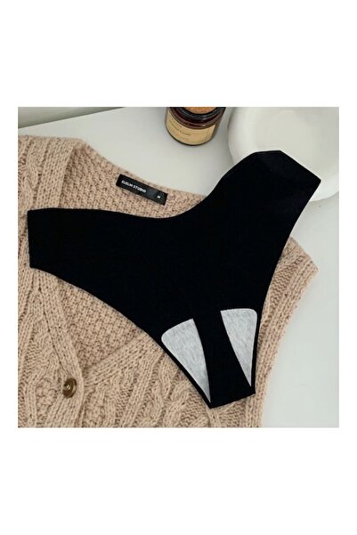 Rotixfy Tanga din satin fără cusături Cheeky pentru femei, negru, mărimea M