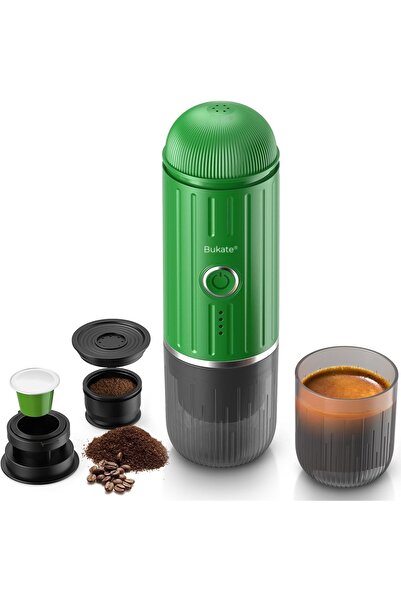 Bukate Espressor Manual si Portabil 2 in 1 - Aparat de Cafea pentru Capsule si Cafea Macinata