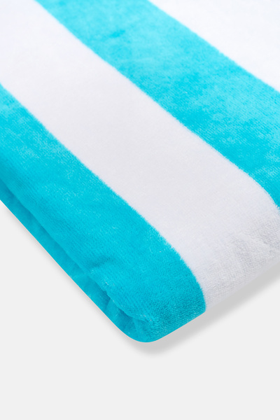 Eros Βελούδινη πετσέτα με σχέδιο σε γραμμή λαιμού τιρκουάζ 80Χ150