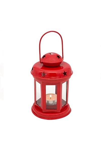 OEM Decorative Lantern Stars Metallic Red 10x15.5 cm