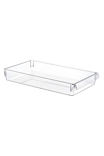 OEM Organizator frigider, plastic, transparent, cu mâner, 30 x 10 x 5 cm