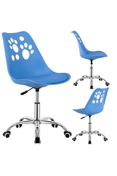 Optim Solution Scaun birou ergonomic, cu sezut din spuma, reglabil pe inaltime, maxim 120 kg, 90x49x48 cm, albastru