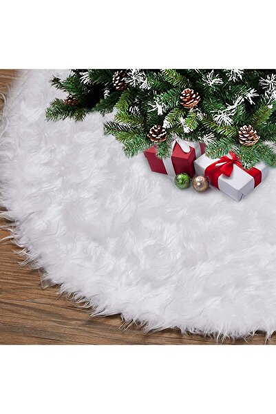 OEM White Haipai Christmas Tree Skirt, diameter 78 cm, faux fur thickness 7 cm, white