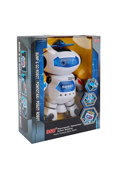 OEM Robot Stuffix with sound and lights, with batteries not included, blue/white