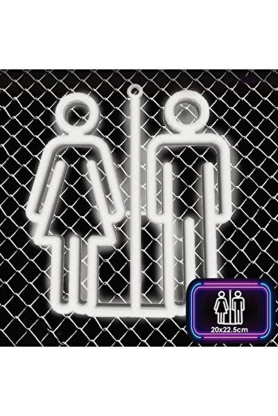 OEM Lampă LED neon, semn pentru toaletă, culoare albă, dimensiuni 20x22.5cm, ...