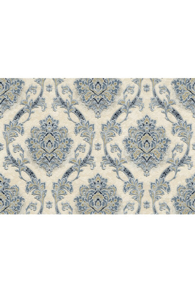 MallDeco Tapet Premium în stil baroc, albastru, model Madina