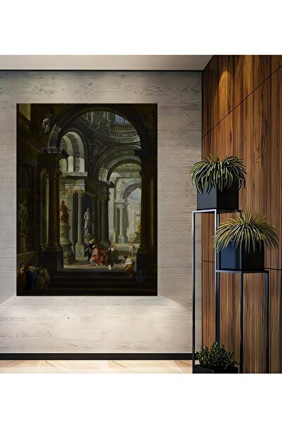 Teona Ahşap Tablou decorativ din lemn dreptunghiular Scena antică a templierilor