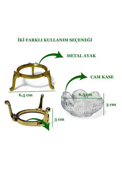 EVSTYLE Glass Delight Bowl with Metal Legs - 6 Pieces