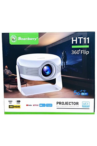 SmartBarrier SmartBarry HT11 4K HDR Wi-Fi 5G Projector – High-Definition Home Cinema with 360° Viewing