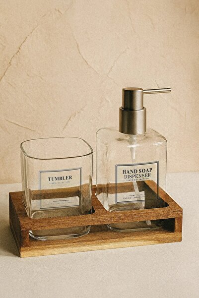 Kitchen Life Set of 2 Borosilicate Thin Glass Liquid Soap Dispensers with 2 C...