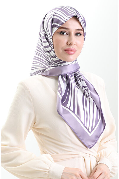 sefamerve Ψηφιακό Φουλάρι Ραγιόν 70301-01 Λιλά