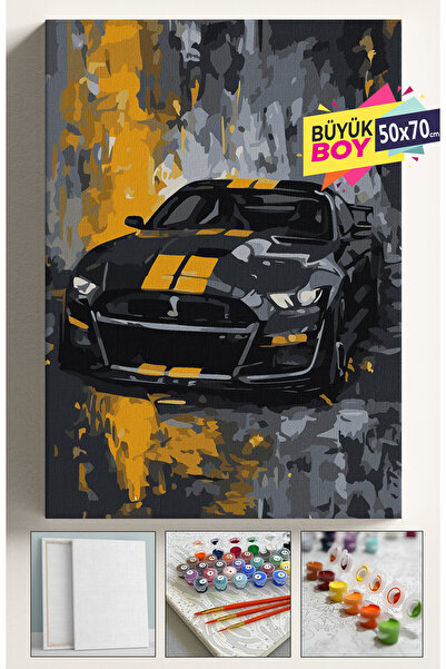 Corvo Sayılarla Boyama Seti Numaralı Tuval Fırça Boya Dahil Kasnaklı Set 50x7...