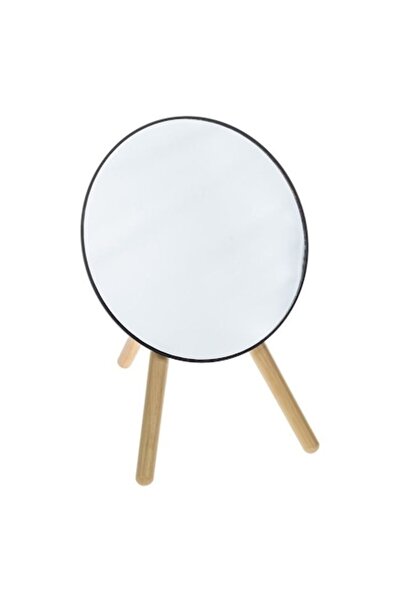 ANTBRO Round Mirror with Wooden Legs Antbro® for Table, Single-Sided, 16.5x16x23cm