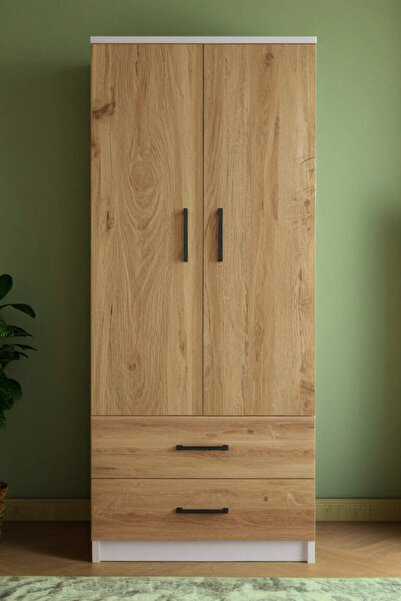 Moonlife Point 2 Kapaklı 2 Çekmeceli Gardrop Çam