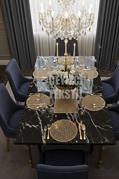 Çt Çeyizci Tekstil Amerikan Servis, 1 Runner 6 Supla Yemek Servis Takımı, Masa Örtüsü Seti, Servis Sunum Seti