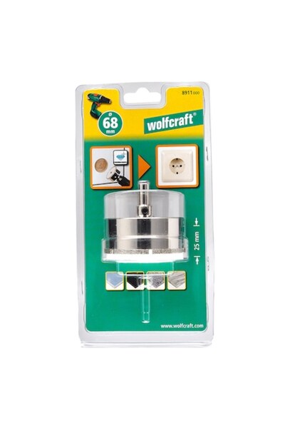Wolfcraft Carotă diamantată Wolfcraft Ceramic, 8911000, ∅ 68 mm, lungime 25 mm