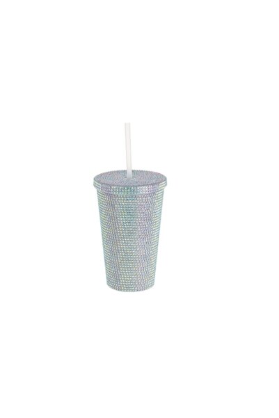 NO BRAND Glass with Sparkling Stones, for Frappe and Fresh Drinks, 450ml