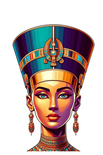 MegaSticker ملصق ملكة مصر نفرتيتي للسيارة، الدراجة النارية، الخوذة، الكمبيوتر...