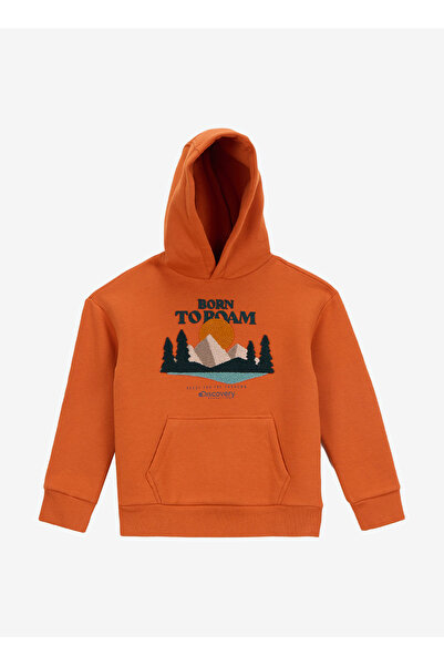 Discovery Expedition Baskılı Erkek Çocuk Kiremit Sweatshırt D5WB-SWT3043
