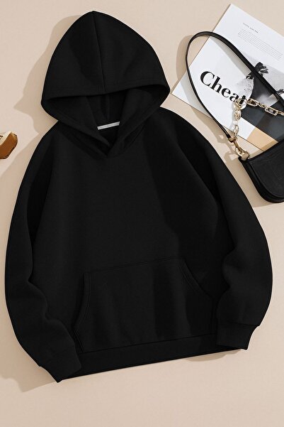 BENROMA سترة رياضية بقلنسوة للجنسين مصنوعة من القطن الممشط بثلاث خيوط