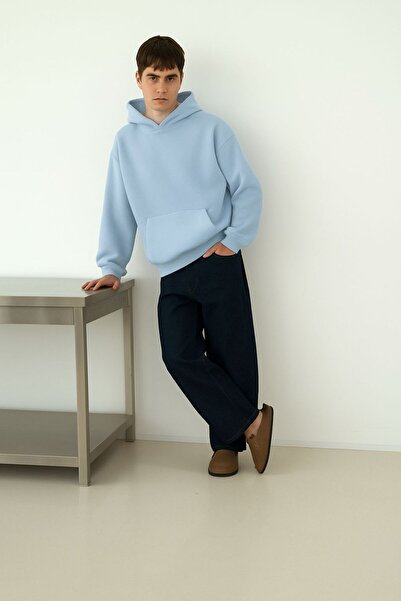 BENROMA سترة رياضية بقلنسوة للجنسين مصنوعة من القطن الممشط بثلاث خيوط