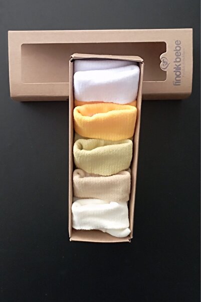 Esinti 5 Pairs of Newborn Boxed Unisex Baby Boy and Girl Colorful Socks