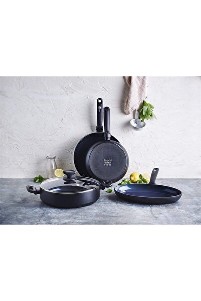 Greenpan Turin ™ 28 cm Flat Pot – 4.3 Lt, Thermolon ™ Ceramic Nonstick Coating, Induction Compatible
