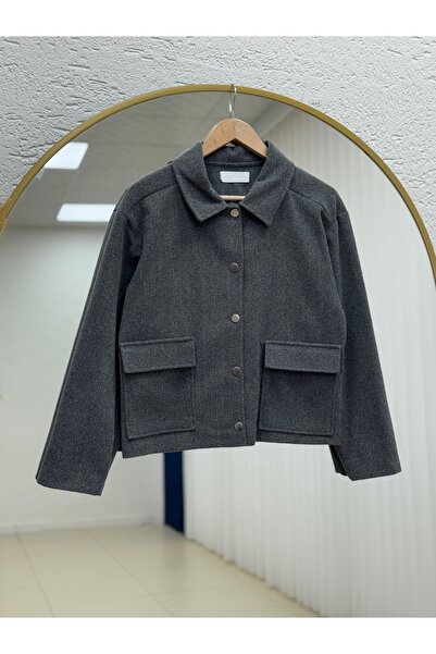 BENAHOLL Μπουφάν Belita με μεταλλικά κουμπιά κοντό κασετένιο μπουφάν-EN2170 Α...