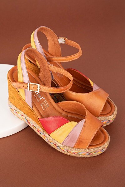 Gondol Γυναικεία σανδάλια πλατφόρμας με τακούνι από γνήσιο δέρμα