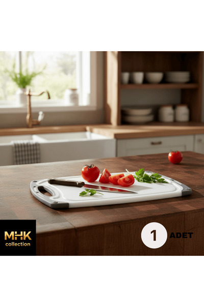MHK Collection لوح تقطيع للمطبخ مضاد للانزلاق مع حواف مموجة