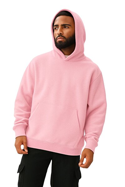 BENROMA Hanorac unisex cu glugă din bumbac pieptănat cu 3 fire