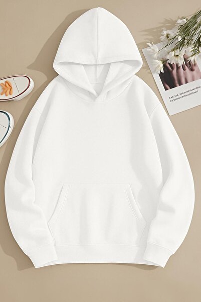 BENROMA 3 Yarn Combed Cotton Unprinted Unisex Hooded Sweatshirt
