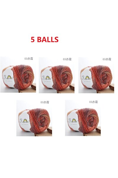 Choice color 3 (5 balls) 100% Wool Yarn Rainbow Color for Hand Knitting Croch...