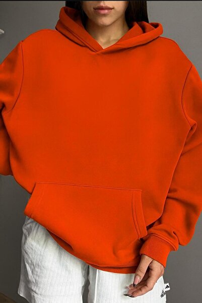 BENROMA سترة رياضية بقلنسوة للجنسين مصنوعة من القطن الممشط بثلاث خيوط بدون طباعة