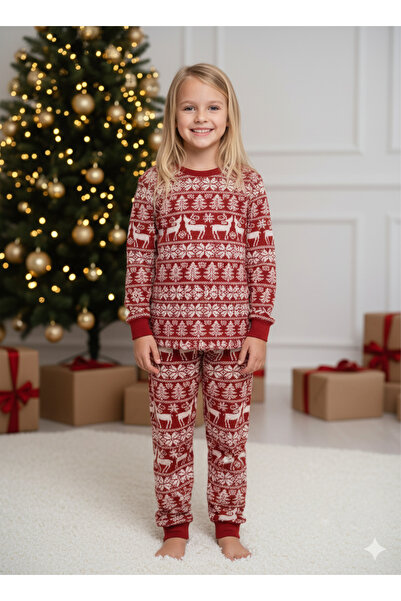 hvç Hvc Children's Christmas Pajama Set (Unisex) – Red / Christmas Pattern